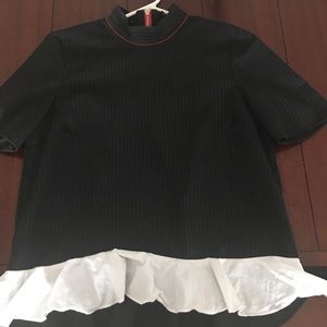 Zara women black peplum top